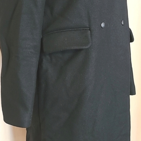 ‼️3 for $60‼️  Lazzari Black Wool Blend Double-breasted Dress Coat - Picture 7 of 7